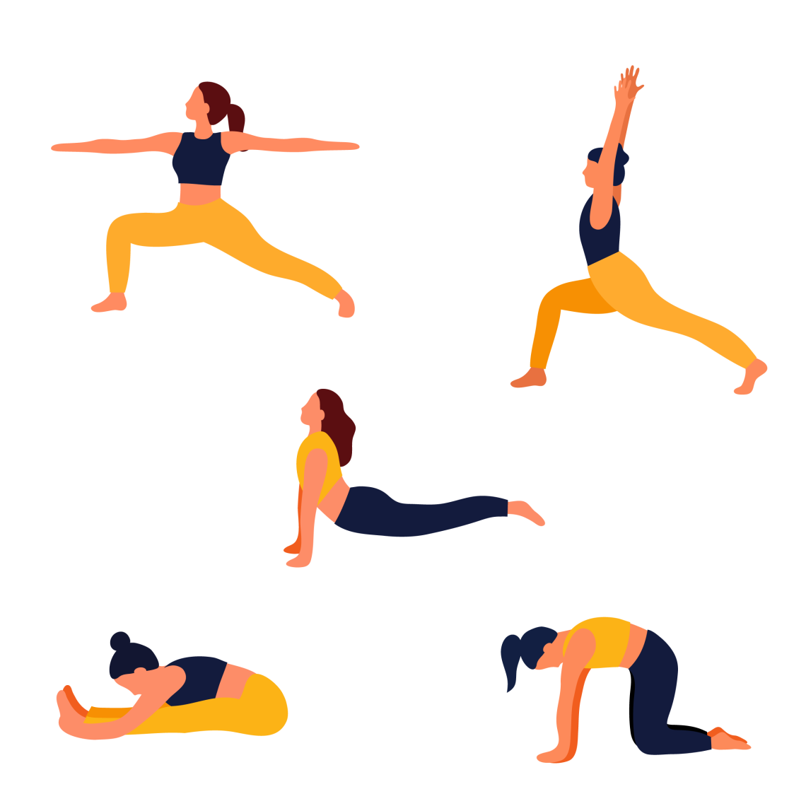 pngtree cartoon character of women doing 6674473